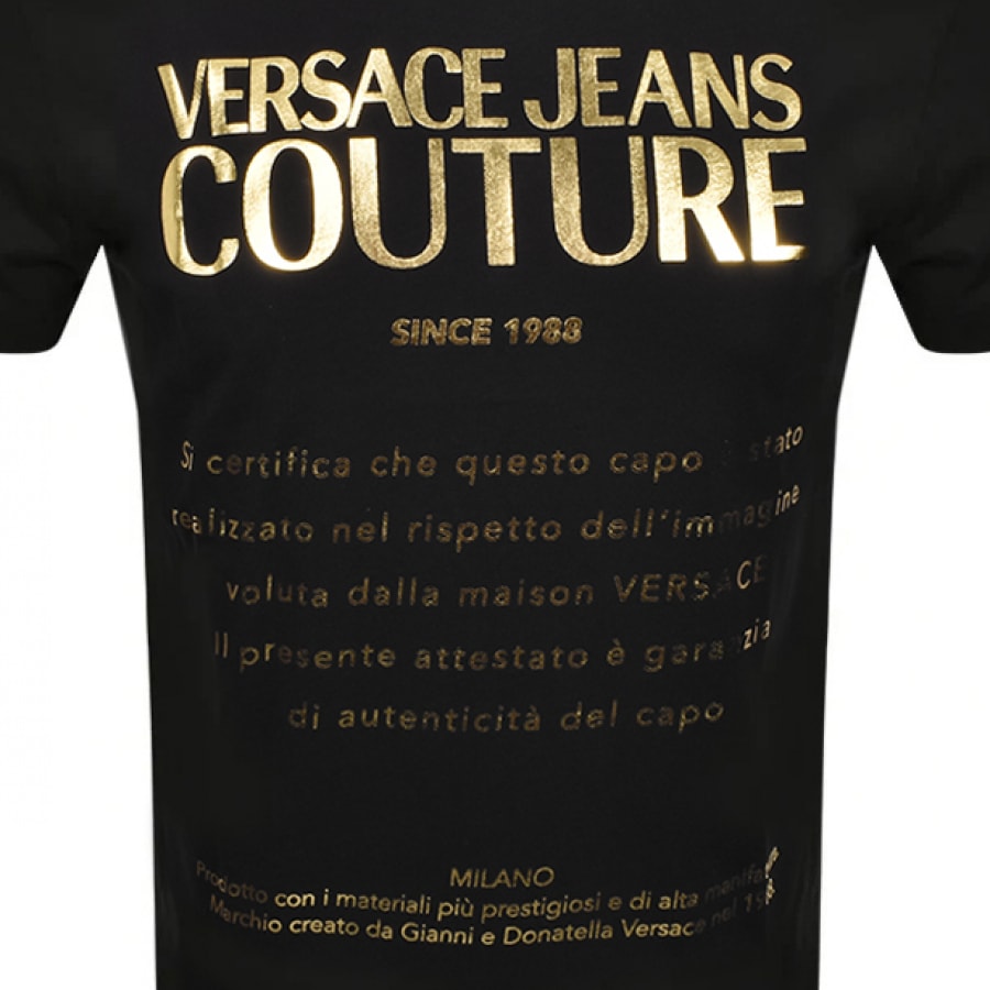 Alternative Image for ProductVersace Jeans Couture Foil Logo T Shirt Black3